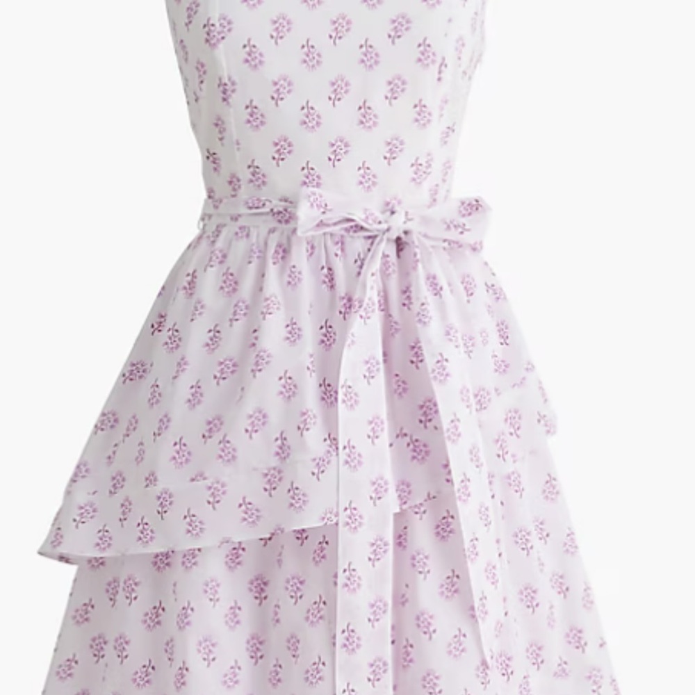 J. Crew Purple Halter Sundress with Ruffled Tiers